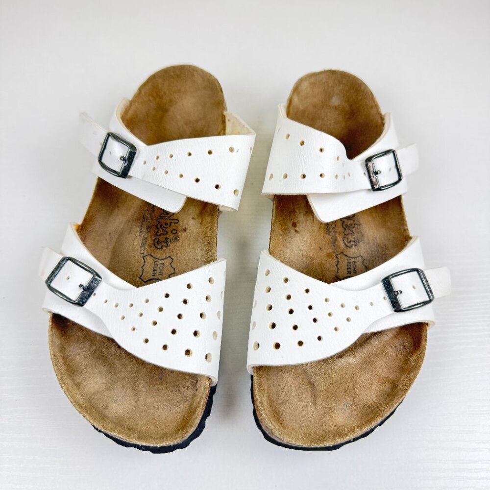Birkenstock Birki's Freeport White Perforated Two Strap Sandals - Picture 2 of 10
